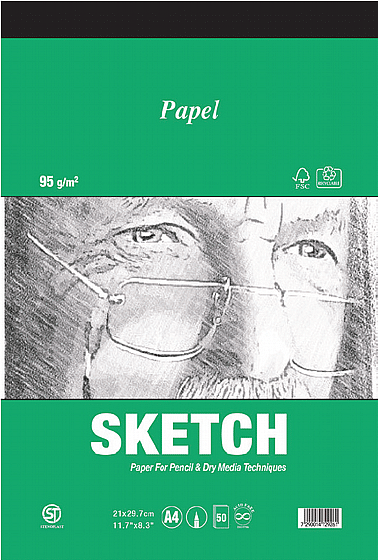 בלוק PAPEL ירוק לסקיצות ורישום – 95 גר' – תמונה 3