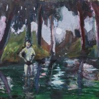 Bather,28X28 cm,oil on panel,2017